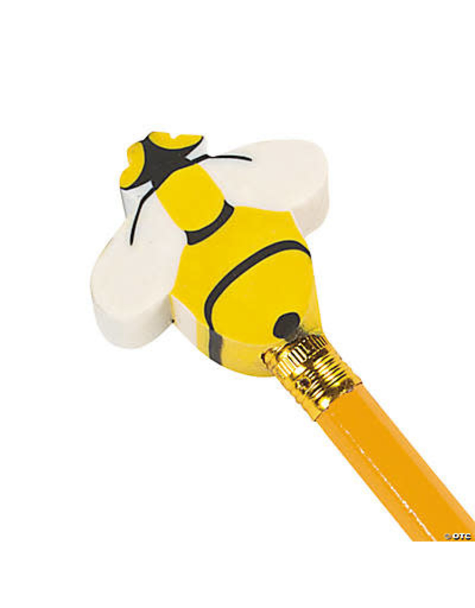 BEE PENCIL TOP ERASERS  BAG/24pcs