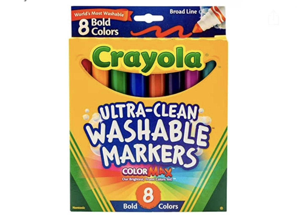 CRAYOLA WASHABLE MARKERS BROAD LINE BOLD CLRS 8CT Creative Kids