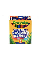 CRAYOLA MARKERS WASHABLE  BOLD COLORS  BROAD LINE  8 PACK