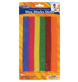 WAX WORKS STICKS HOT COLORS 8"  48pcs