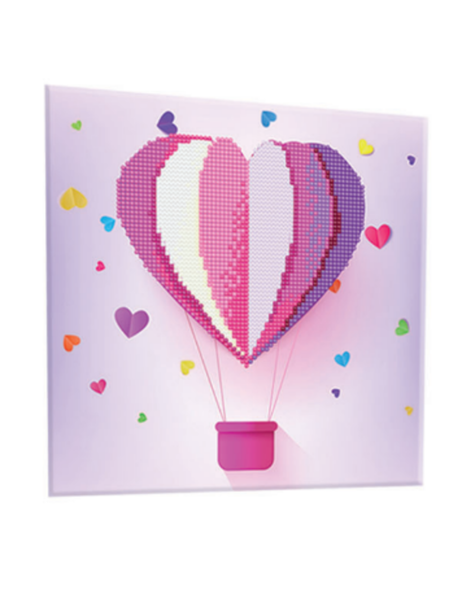 RHINESTONE CANVAS: HEART BALLOON 10X10