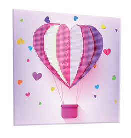 RHINESTONE CANVAS: HEART BALLOON 10X10