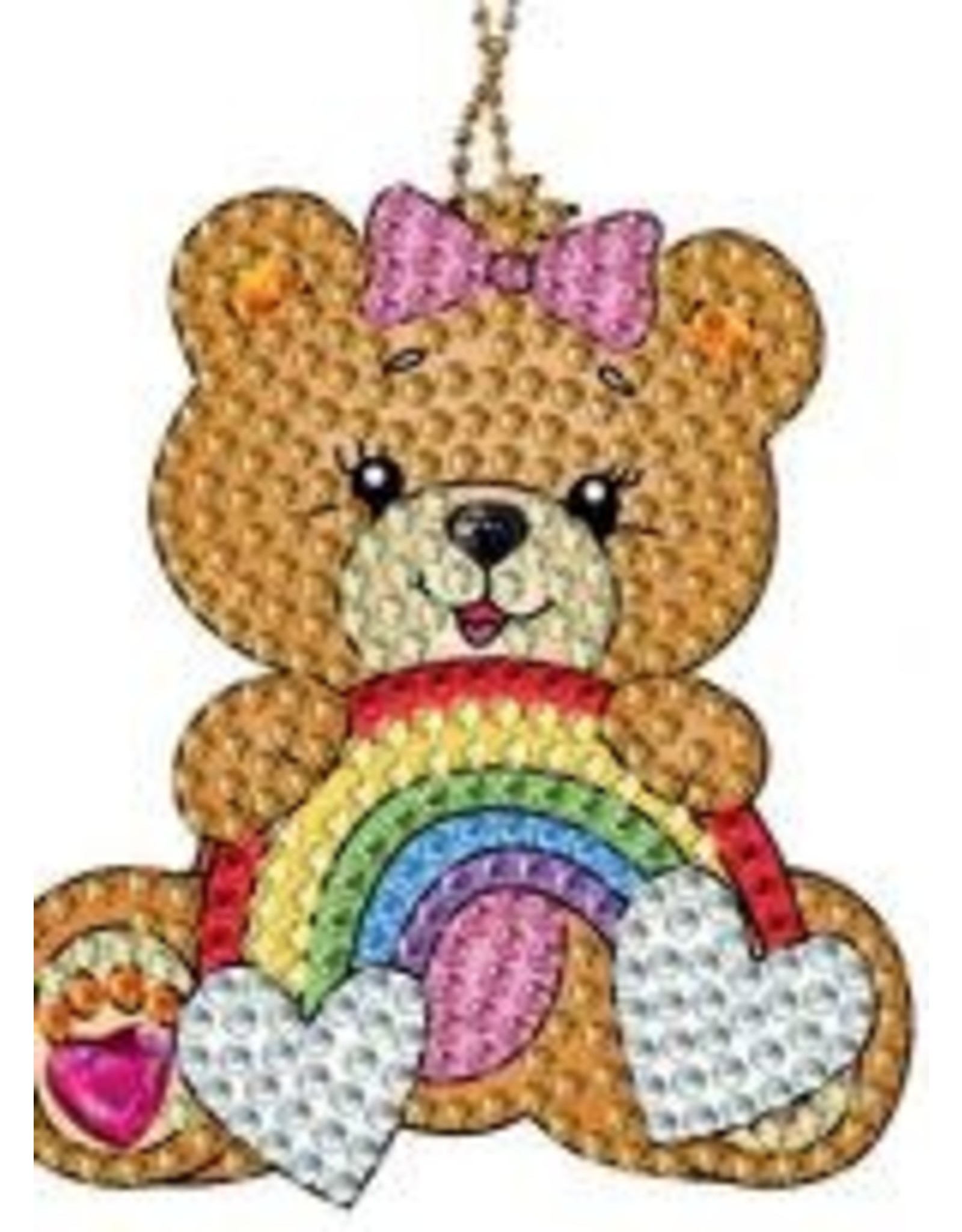 DIAMOND ART: KEYCHAIN RAINBOW  BEAR