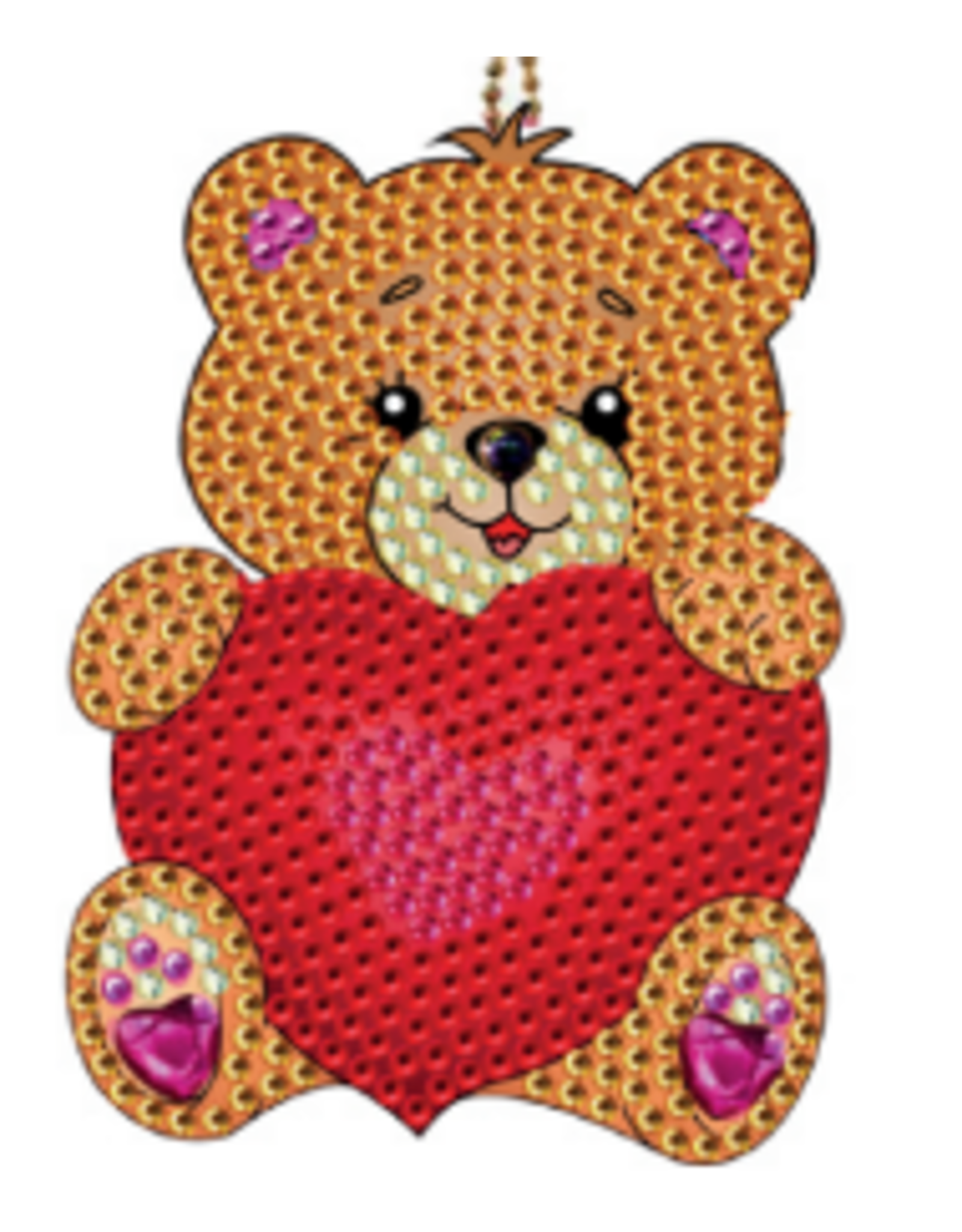DIAMOND ART: KEYCHAIN CARING  BEAR