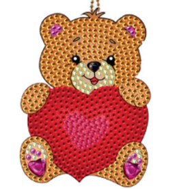 DIAMOND ART: KEYCHAIN CARING  BEAR