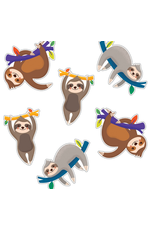 ASSORTED CUT OUTS: SLOTHS 36PC