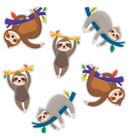 ASSORTED CUT OUTS: SLOTHS 36PC