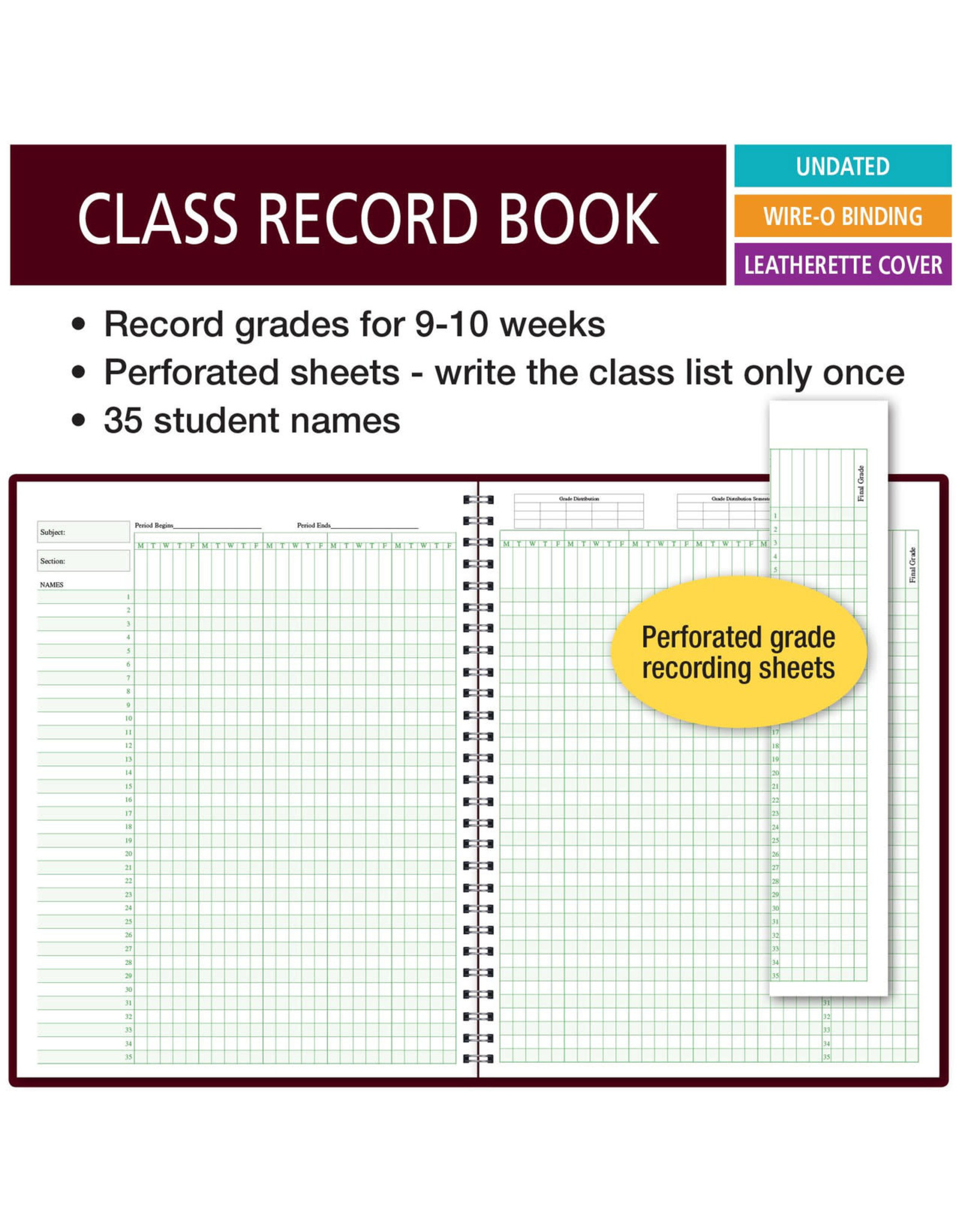 RECORD BOOK - ROLL BOOK  8.5"X11"