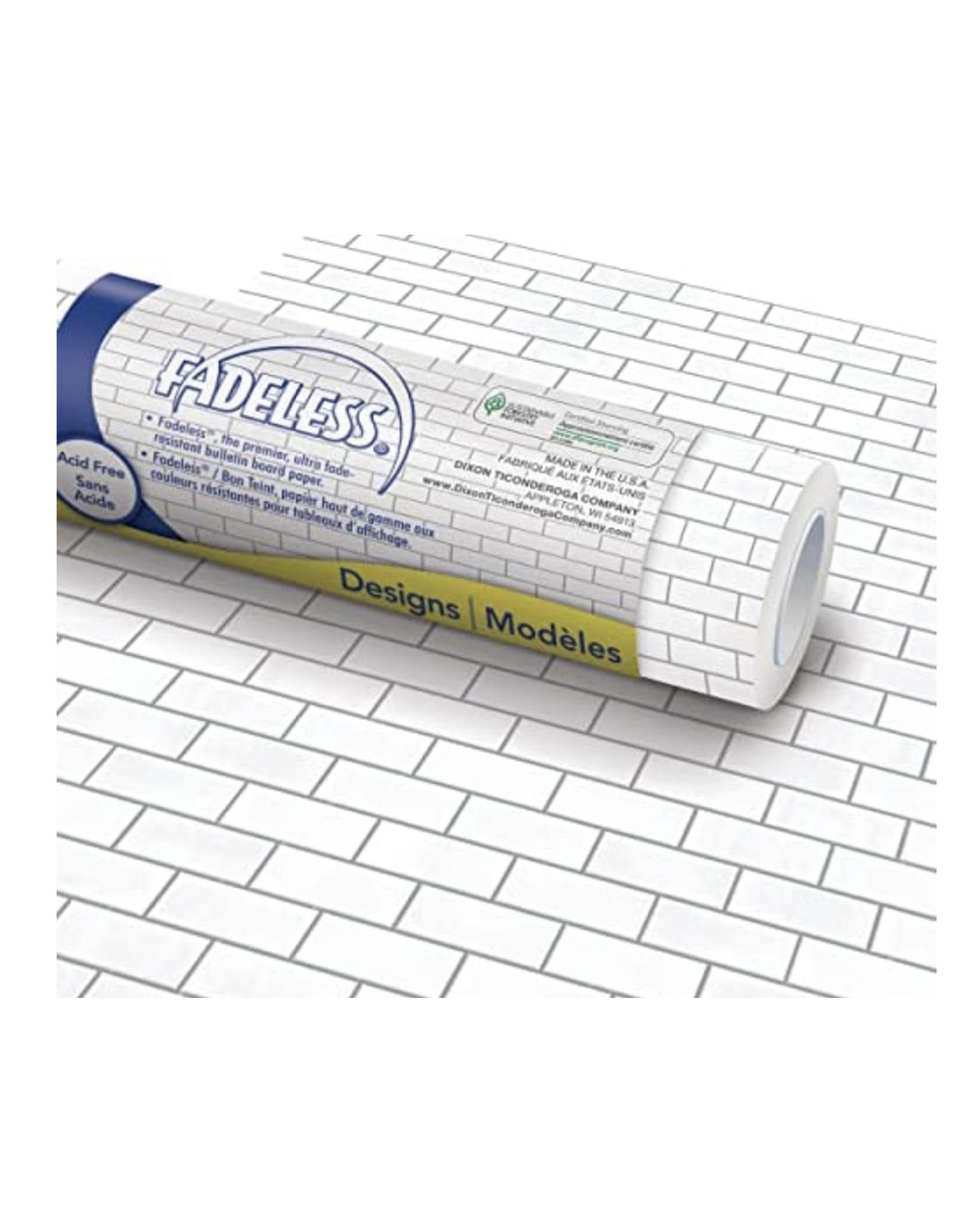 FADELESS  BACKING PAPER 48"x12' : WHITE SUBWAY