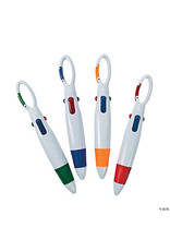 CARABINER SHUTTLE PENS 4/COLORS 6 PACK
