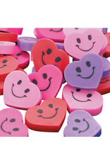 ERASER  MINI SMILE FACE HEART 144 PACK