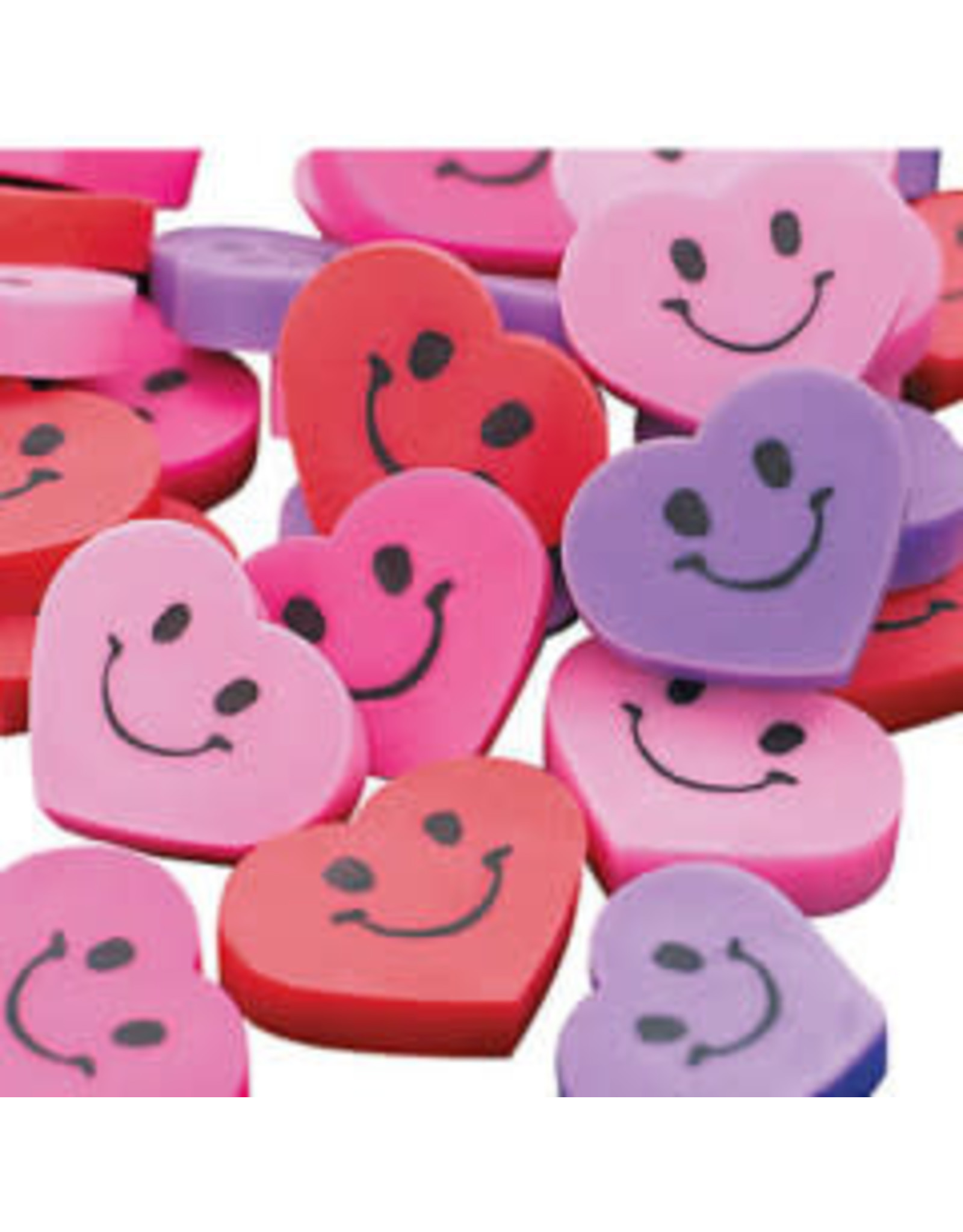 ERASER  MINI SMILE FACE HEART 144 PACK