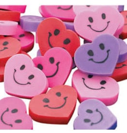 ERASER  MINI SMILE FACE HEART 144 PACK