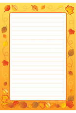 NOTEPAD: LINED LEAVES  BORDER