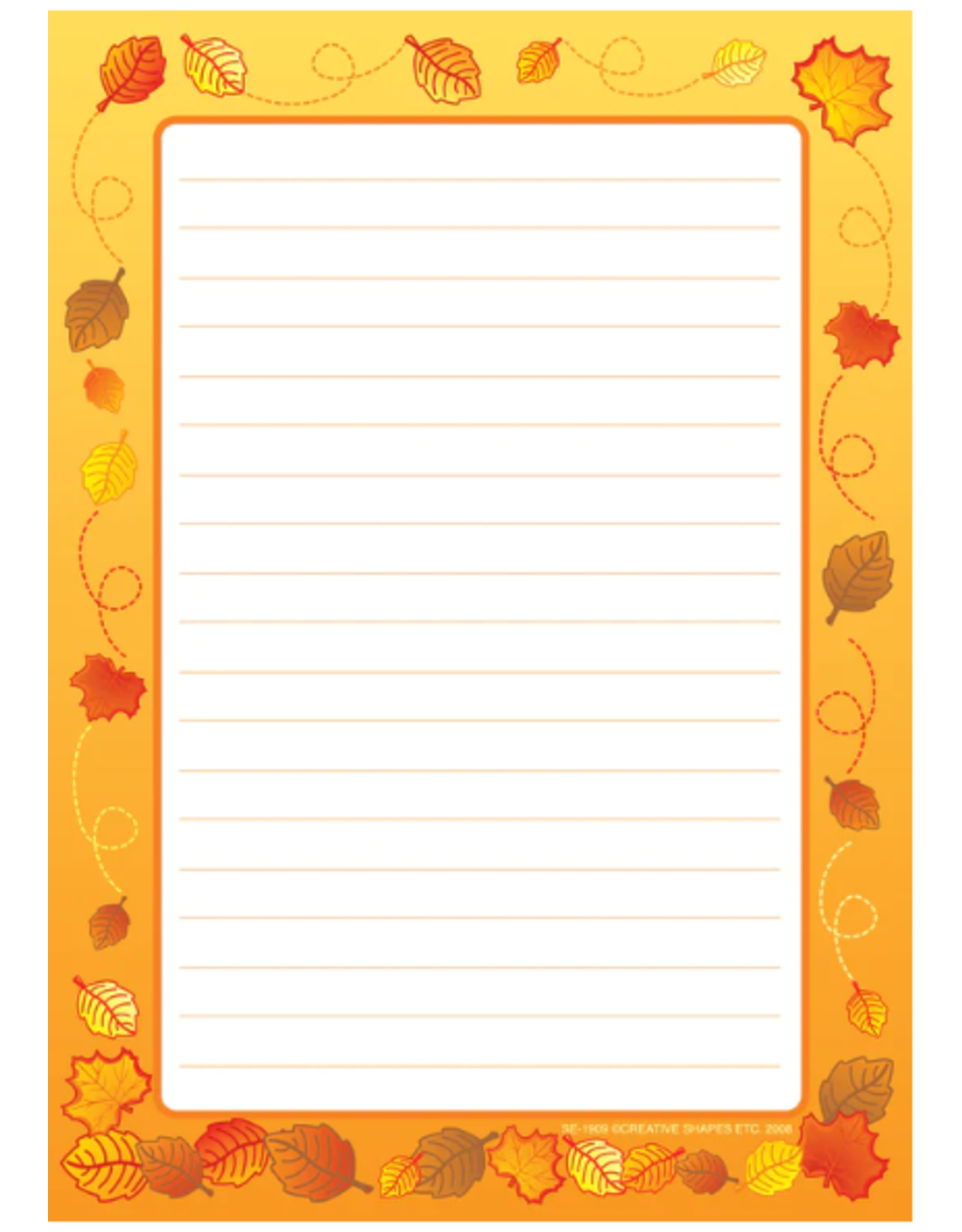 NOTEPAD: LINED LEAVES  BORDER