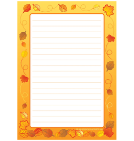 NOTEPAD: LINED LEAVES  BORDER