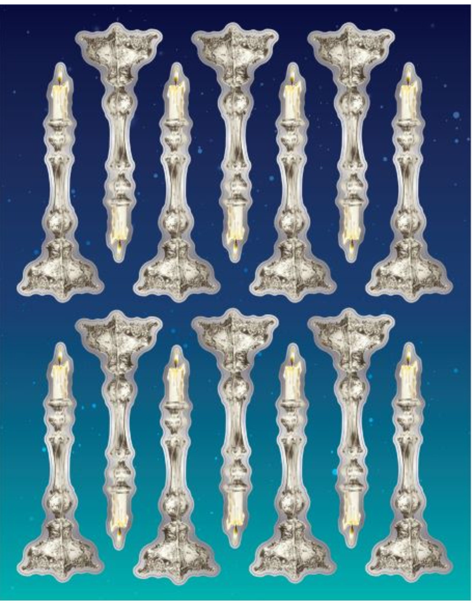 RANENU STICKER: SILVER CANDLE STICK 6 sheet