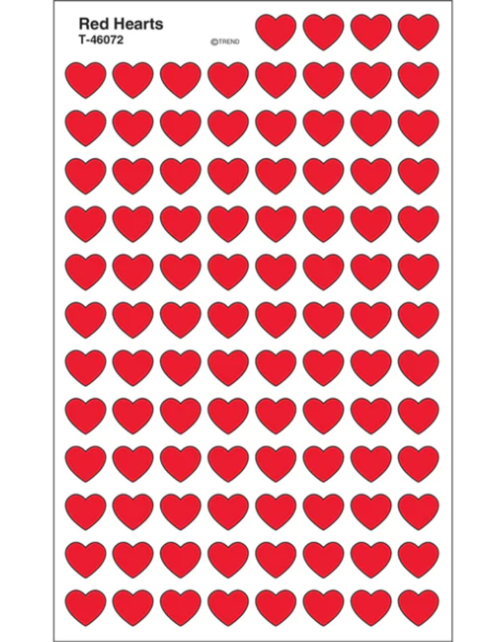 STICKERS  RED HEARTS 8 SHEETS