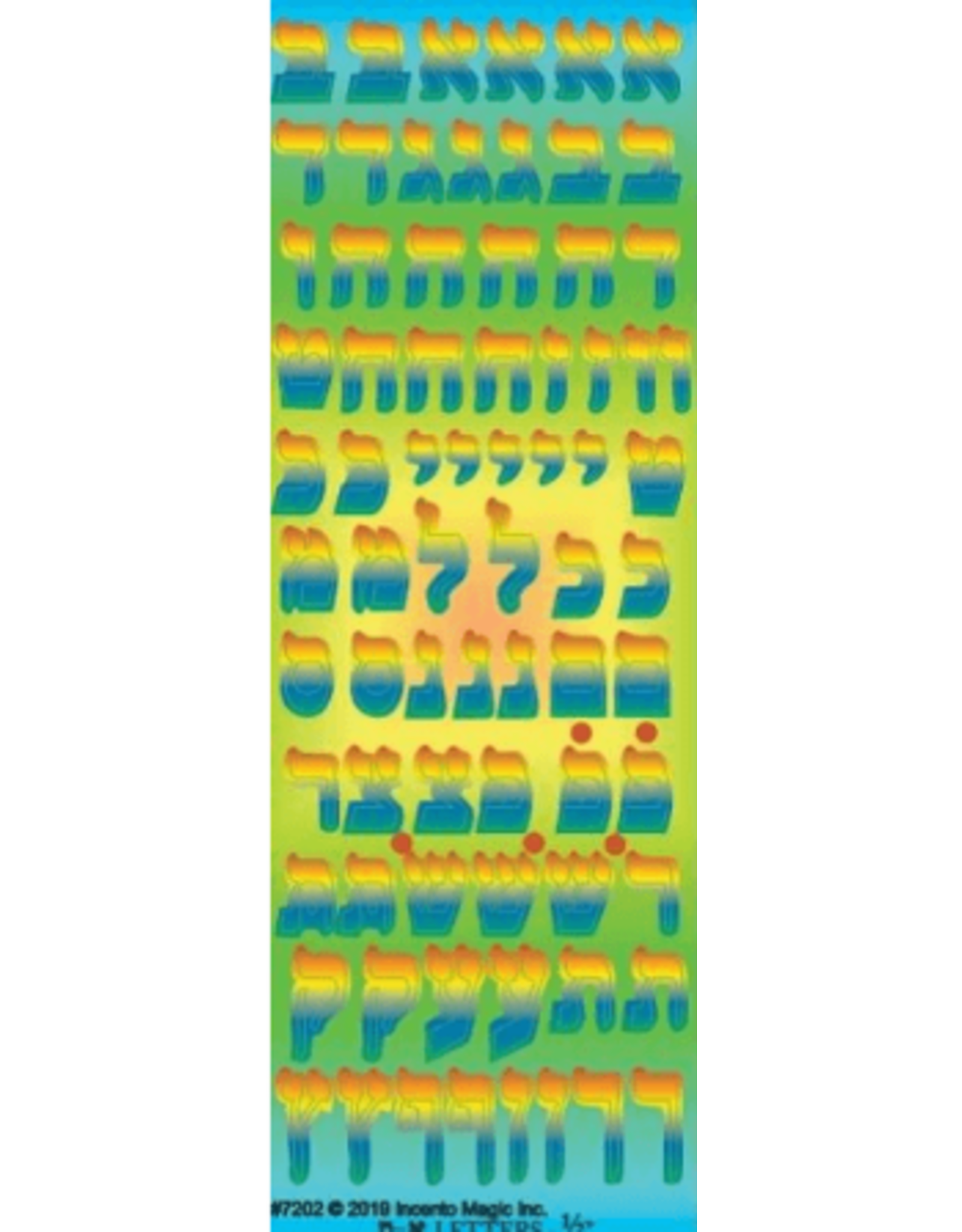 incento magic STICKERS: ALEF BEIS RAINBOW 6 SHEETS