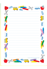 NOTEPAD: LINED SCHOOL TIME BORDER