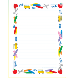 NOTEPAD: LINED SCHOOL TIME BORDER