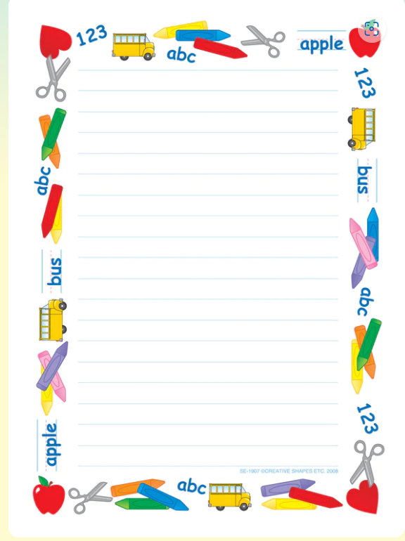 NOTEPAD: LINED SCHOOL TIME BORDER - Creative Kids