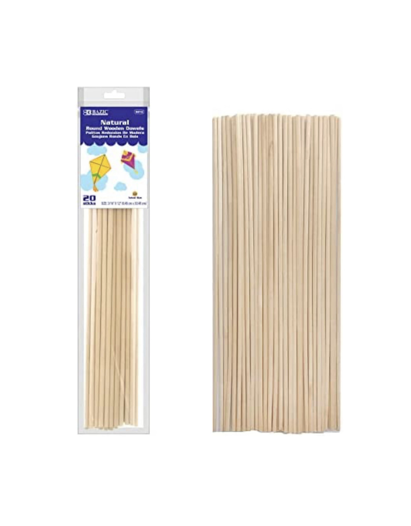 WOOD  DOWEL:  3/16"x12"  20 PACK
