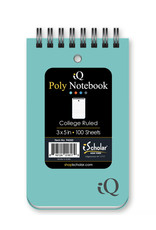POLY MEMO BOOK  COLLEGE RULED 3"x5" 100 SHEETS