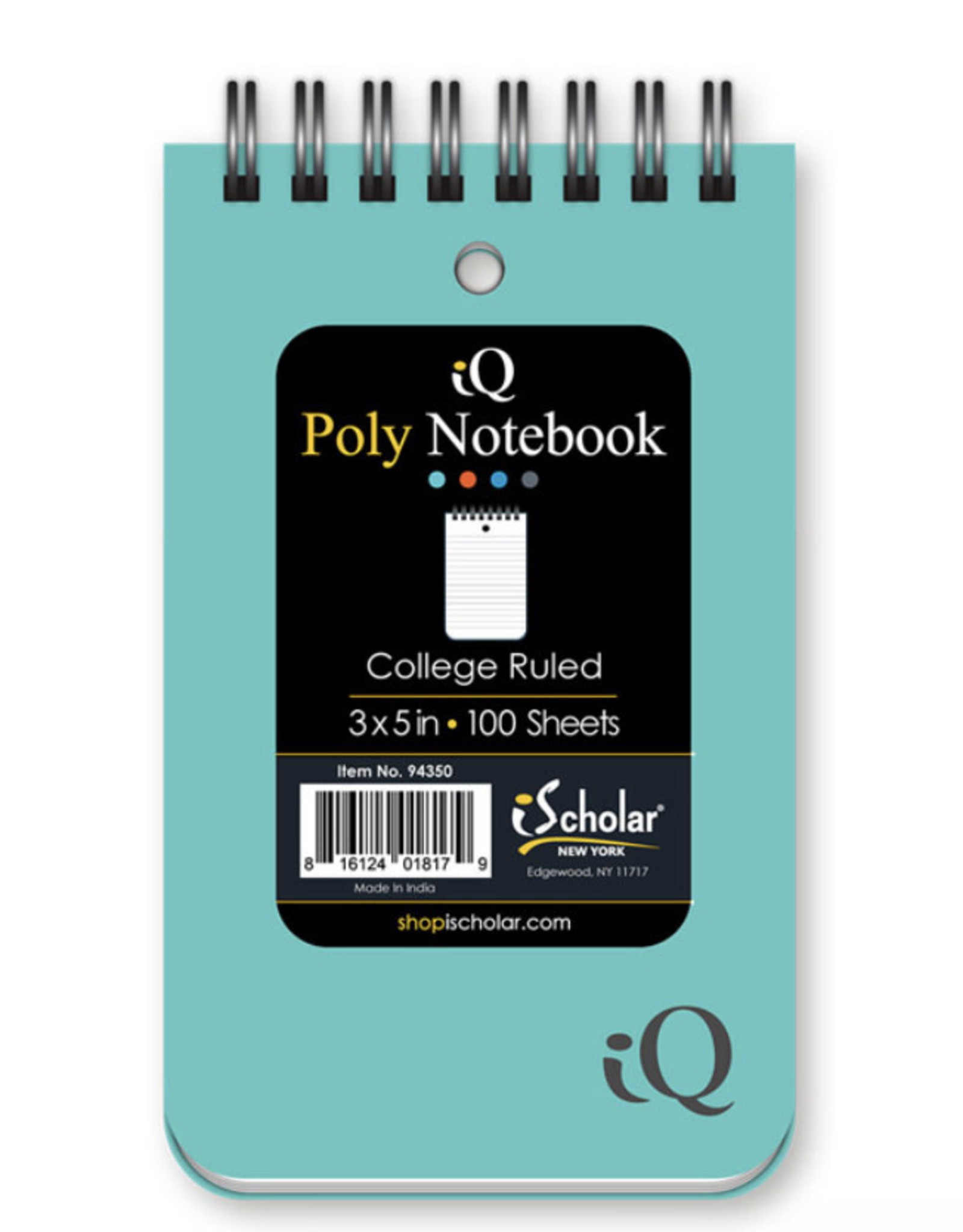 POLY MEMO BOOK  COLLEGE RULED 3"x5" 100 SHEETS
