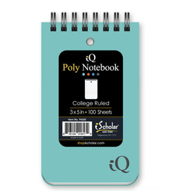 POLY MEMO BOOK  COLLEGE RULED 3"x5" 100 SHEETS