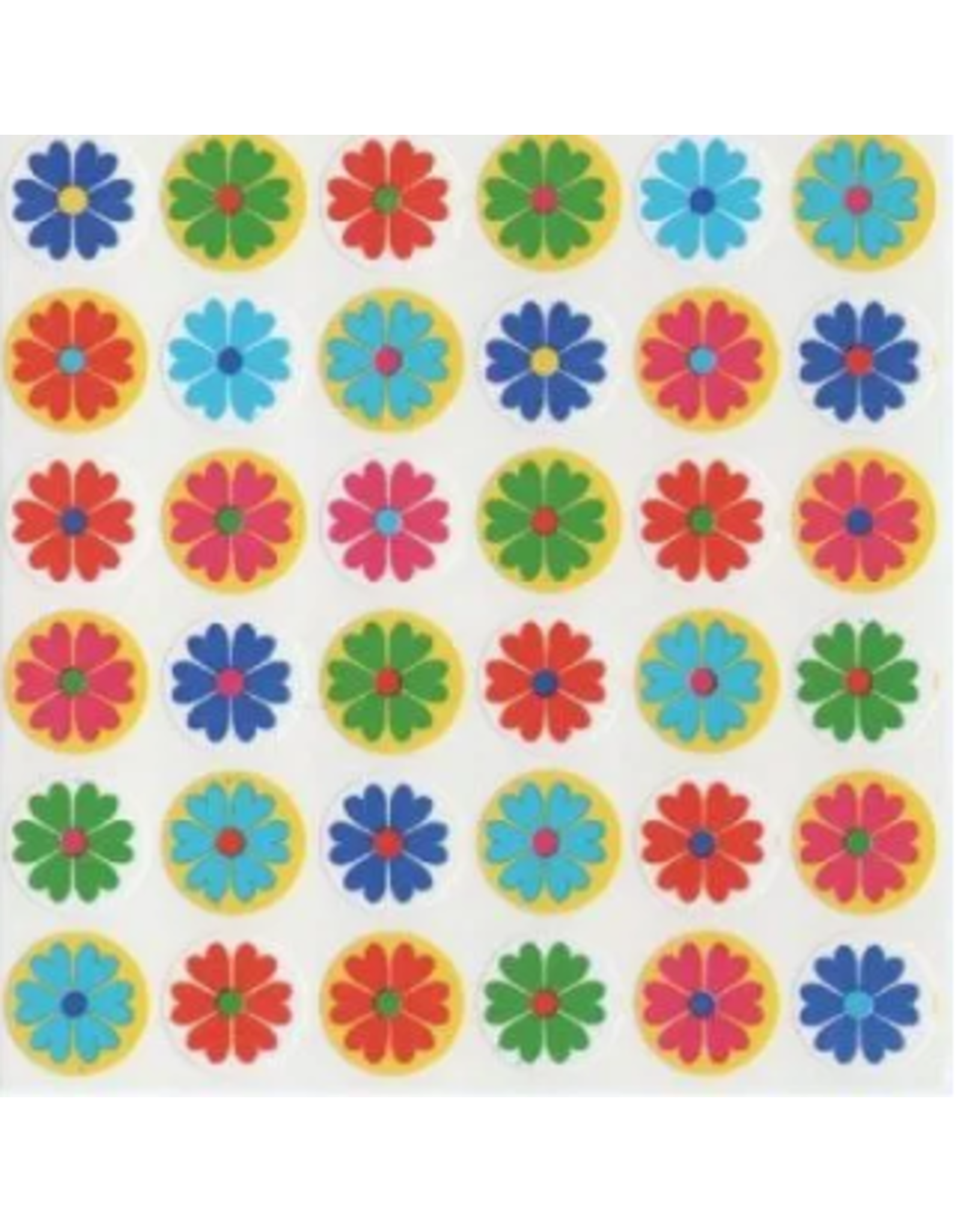 STICKERS: FLOWER  ASSORTED COLOR  3/4" 25 SHEETS