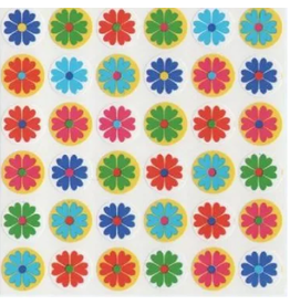 STICKERS: FLOWER  ASSORTED COLOR  3/4" 25 SHEETS