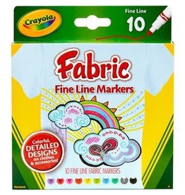 Crayola CRAYOLA FINE LINE FABRIC MARKERS - 10 PACK