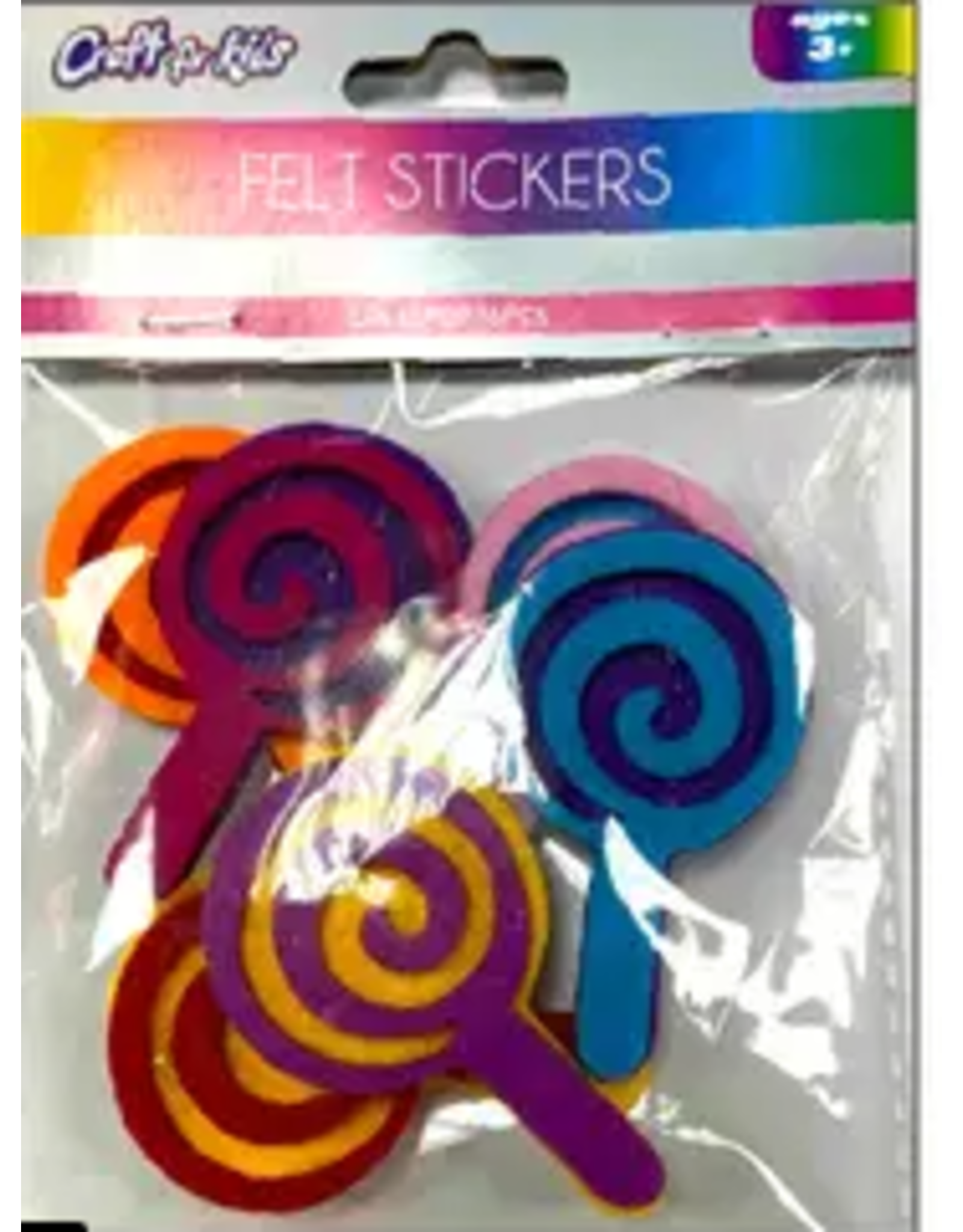 FELT LOLLIPOP STICKER 12pc - Creative Kids