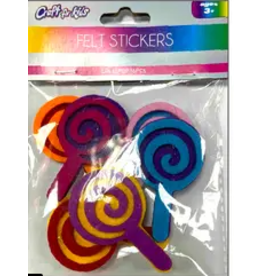 FELT LOLLIPOP STICKER 12pc
