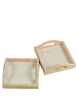 WOOD SHAPE: WOOD TRAYS   6"x6"x1" 12 PACK
