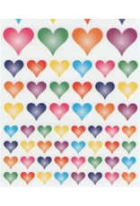 STICKERS: METALLIC HEARTS ASSORTED SIZE AND COLOR 10SHT