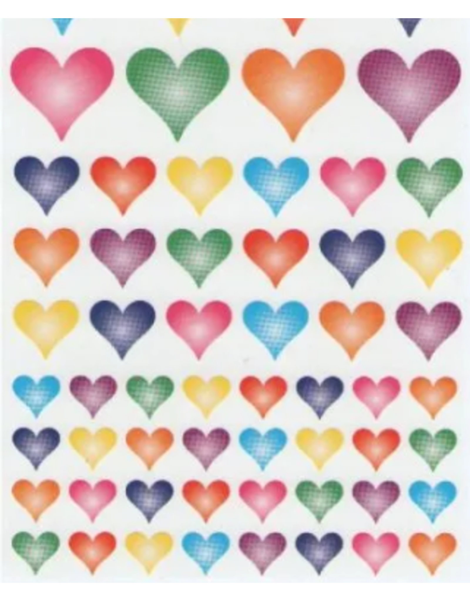 STICKERS: METALLIC HEARTS ASSORTED SIZE AND COLOR 10SHT