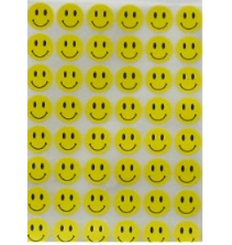 STICKER: YELLOW SMILE 6 ACROSS 10 SHEET