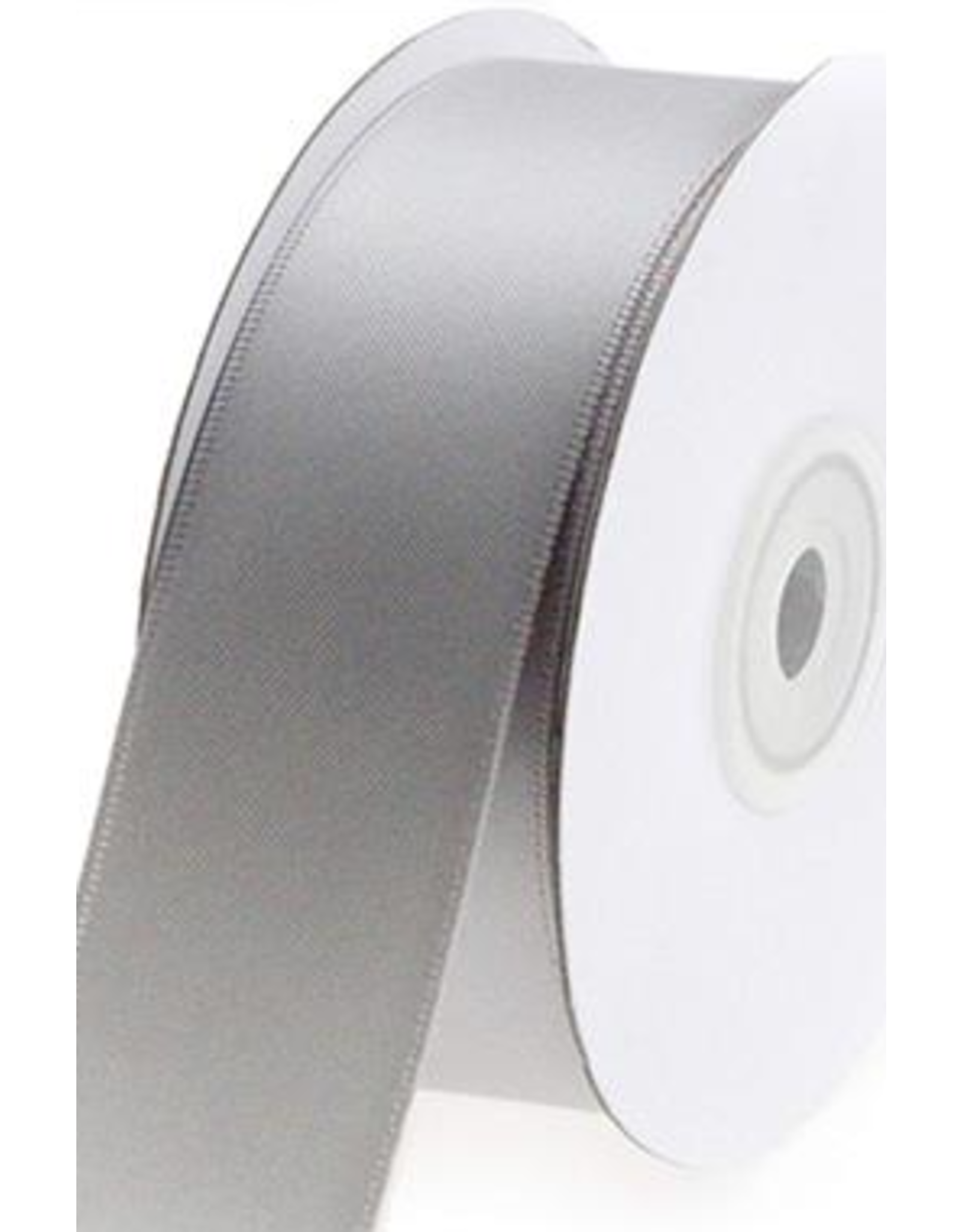 SATIN RIBBON: 5/8” SILVER X 25 YRD