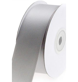 SATIN RIBBON: 5/8” SILVER X 25 YRD