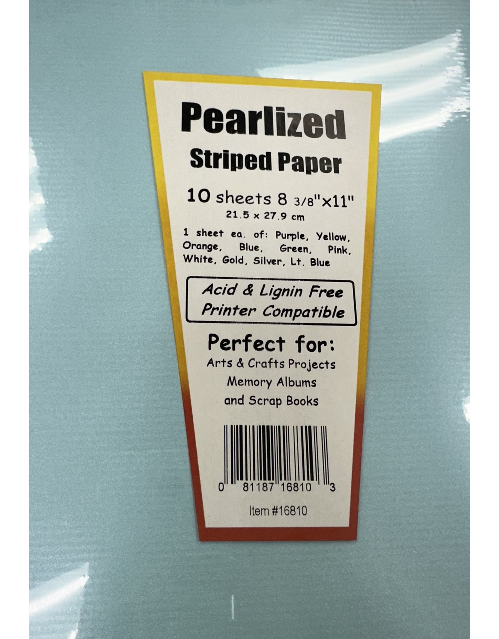 PEARLIZED STRIPED PAPER 10-assorted sheets