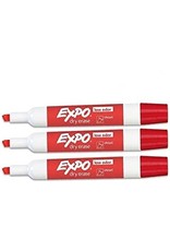 MARKER EXPO DRY ERASE LOW ODOR RED, CHISEL-  1 MARKER