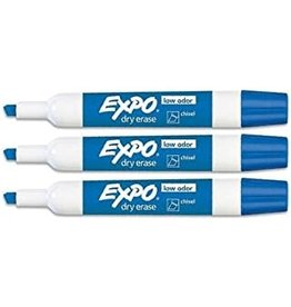 MARKER  EXPO DRY ERASE LOW ODOR BLUE, CHISEL  - 1 MARKER