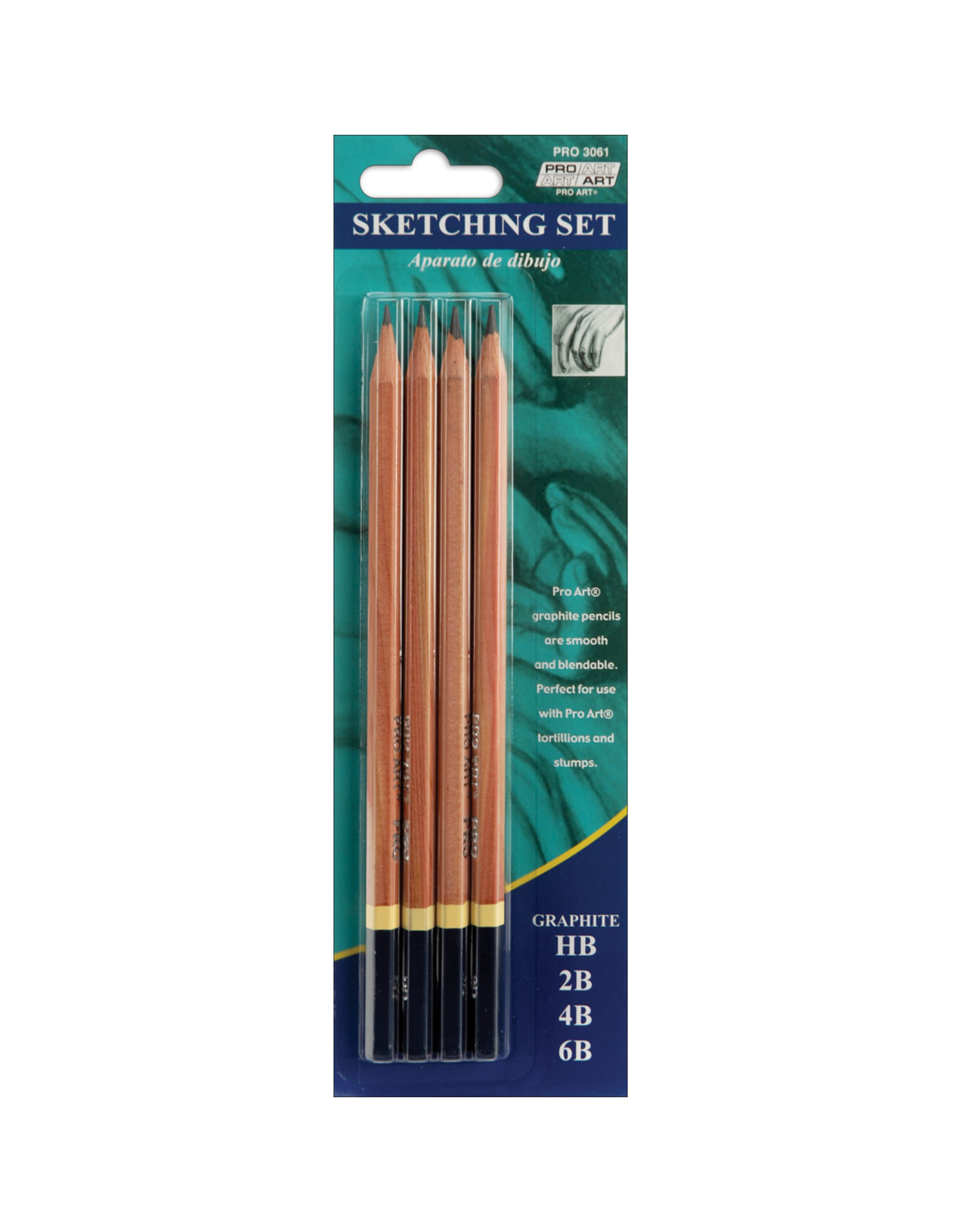Pro-Art Pro Art Sketching Pencils 4/Pkg-HB, 2B, 4B & 6B