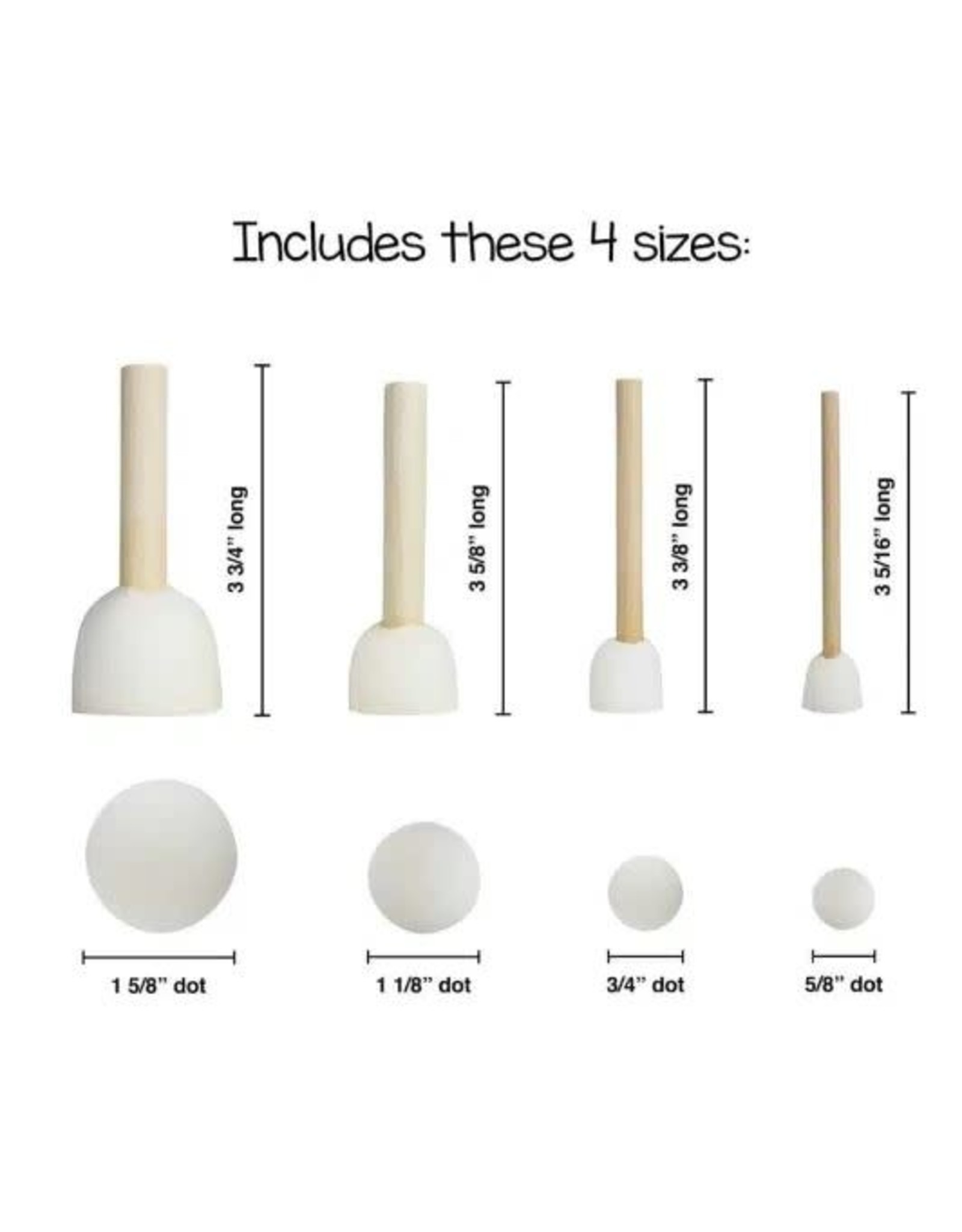 PAINT DOT DAUBERS 40 PACK- 4 SIZES 10 EACH