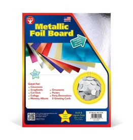 METALLIC  FOIL BOARD 8½x11, SILVER -25PK