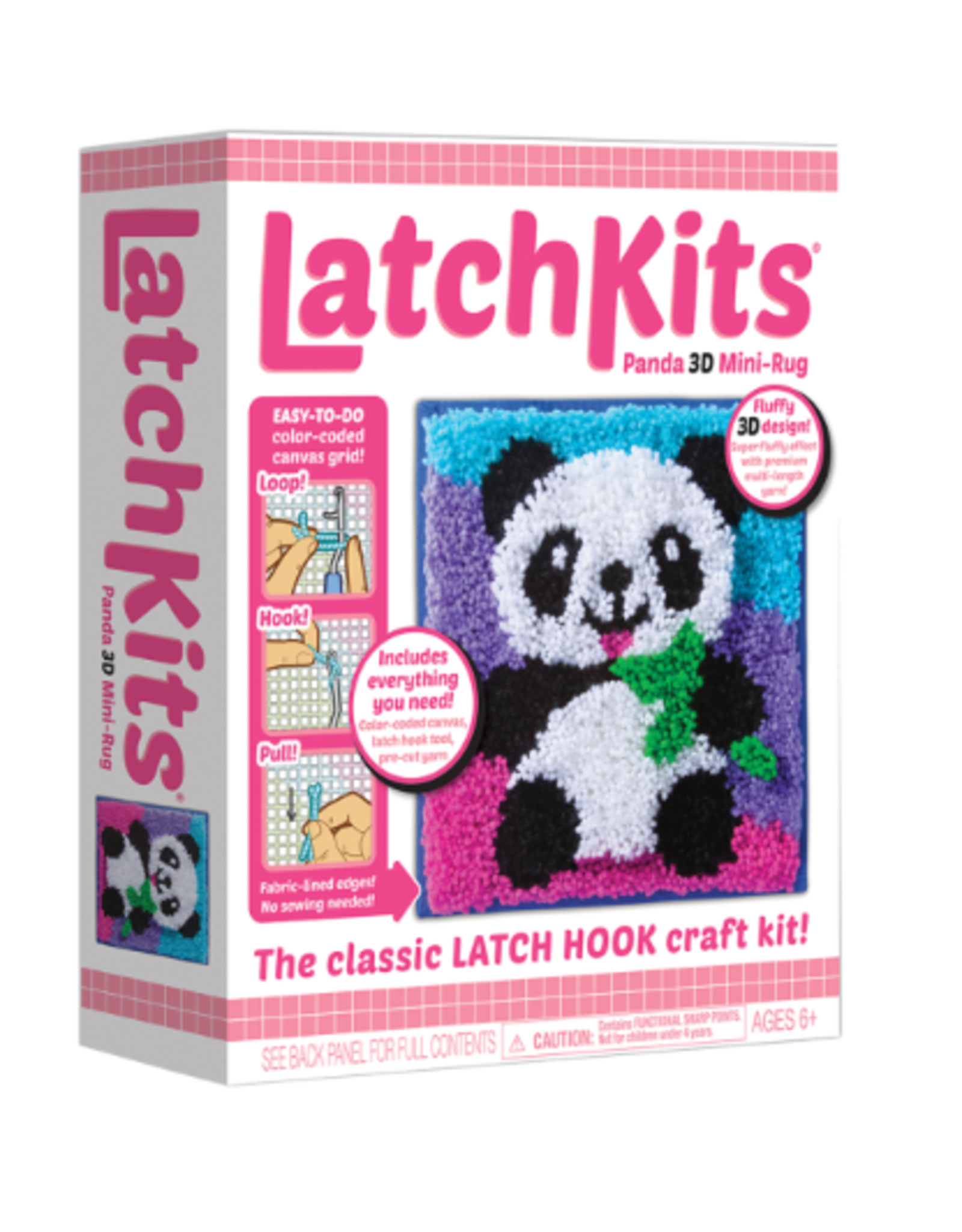 LATCH HOOK KIT: PANDA 3D - Creative Kids