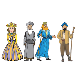 CUT OUTS: PURIM CHARACHTERS 20 SETS OF 4
