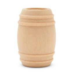 WOOD SHAPE: MINIATURE  BARREL 1-5/8"